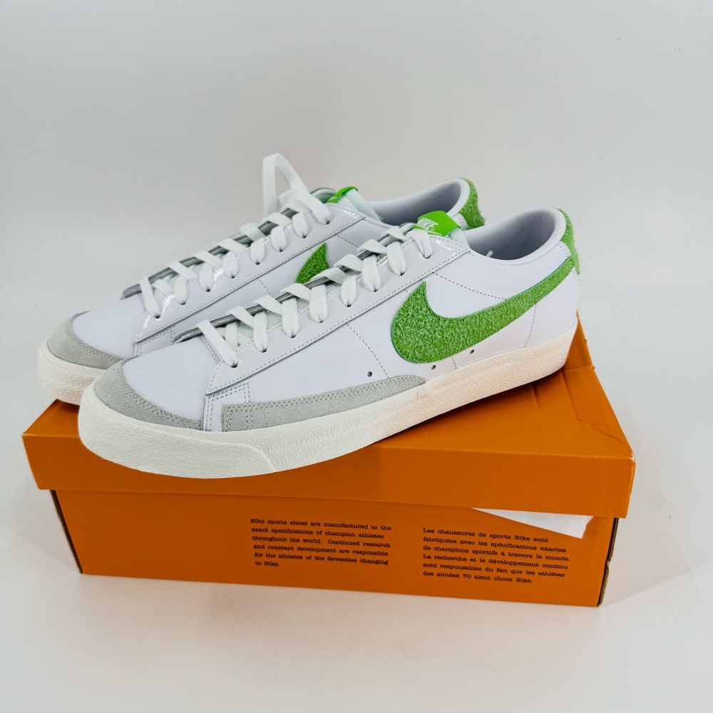 Nike Blazer Low ’77 Vintage White Green Swoosh Sneakers NIB Men’s 14‎